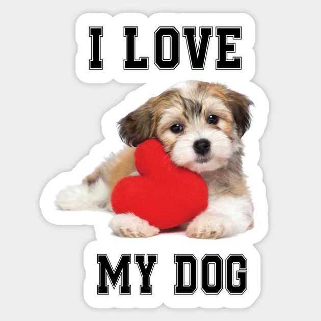 I love my dog Sticker by lengocqui